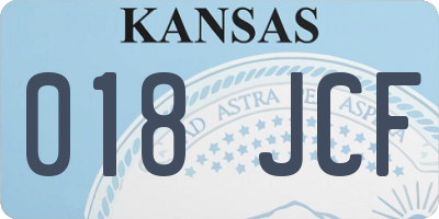 KS license plate 018JCF