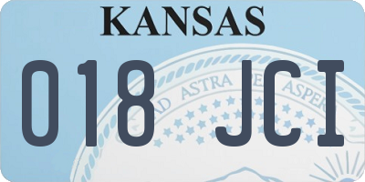 KS license plate 018JCI