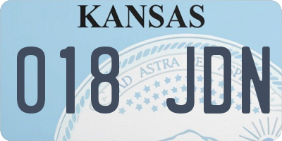 KS license plate 018JDN