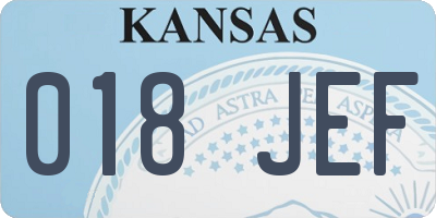 KS license plate 018JEF