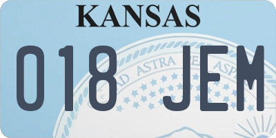 KS license plate 018JEM