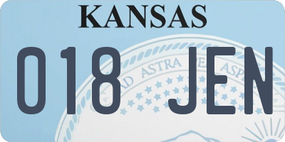 KS license plate 018JEN