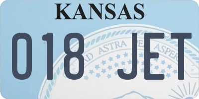 KS license plate 018JET