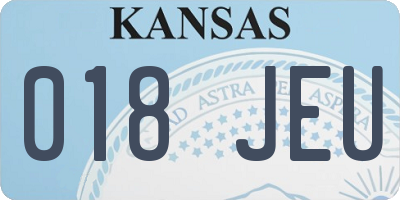 KS license plate 018JEU