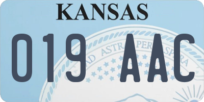 KS license plate 019AAC