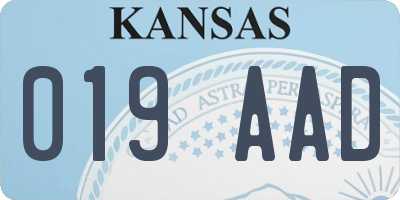 KS license plate 019AAD