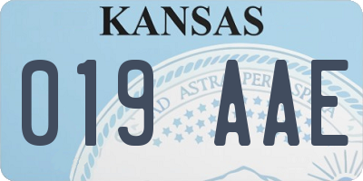 KS license plate 019AAE