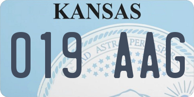 KS license plate 019AAG