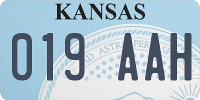 KS license plate 019AAH