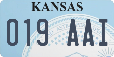 KS license plate 019AAI