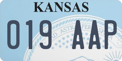 KS license plate 019AAP