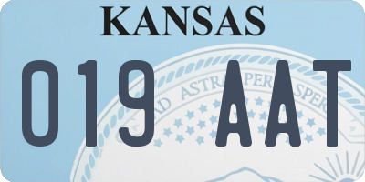 KS license plate 019AAT