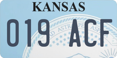 KS license plate 019ACF