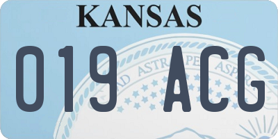 KS license plate 019ACG