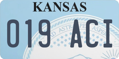 KS license plate 019ACI