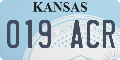 KS license plate 019ACR