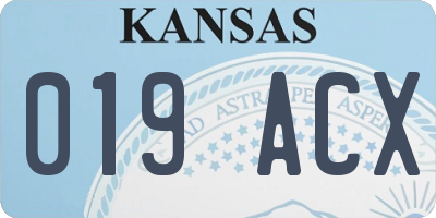 KS license plate 019ACX
