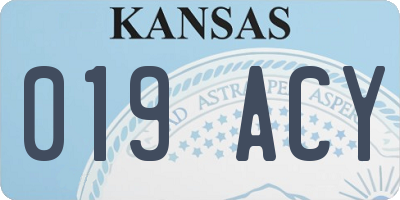 KS license plate 019ACY