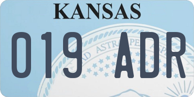 KS license plate 019ADR