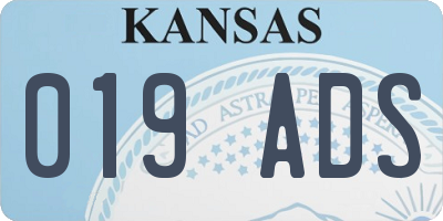 KS license plate 019ADS