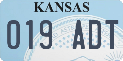 KS license plate 019ADT