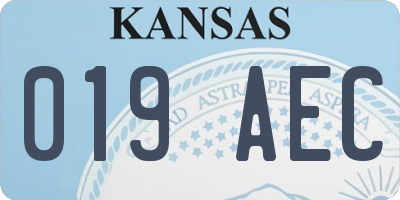 KS license plate 019AEC