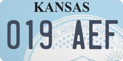 KS license plate 019AEF