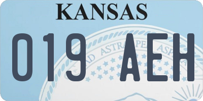 KS license plate 019AEH