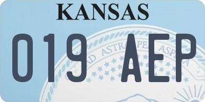 KS license plate 019AEP