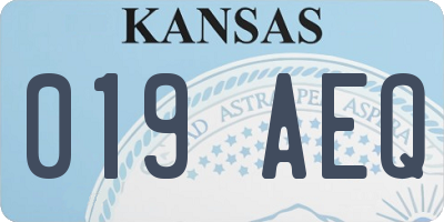 KS license plate 019AEQ