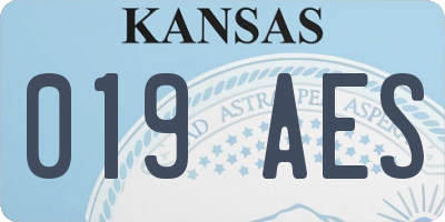 KS license plate 019AES