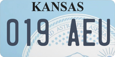 KS license plate 019AEU