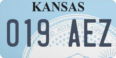 KS license plate 019AEZ