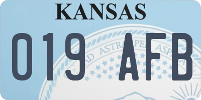 KS license plate 019AFB