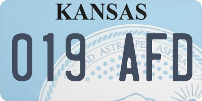 KS license plate 019AFD