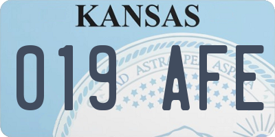 KS license plate 019AFE