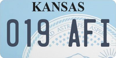 KS license plate 019AFI