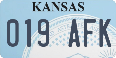 KS license plate 019AFK