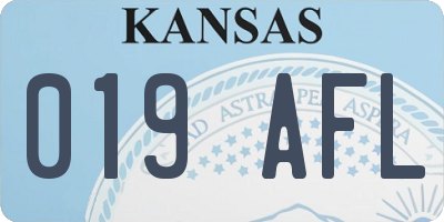 KS license plate 019AFL