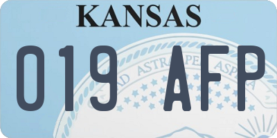 KS license plate 019AFP