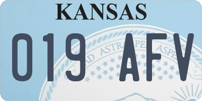 KS license plate 019AFV