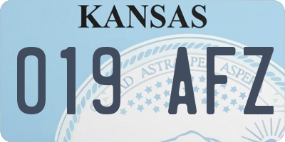 KS license plate 019AFZ