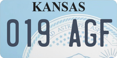 KS license plate 019AGF