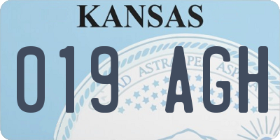 KS license plate 019AGH