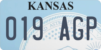 KS license plate 019AGP