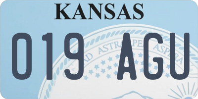 KS license plate 019AGU