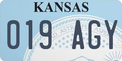 KS license plate 019AGY