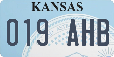 KS license plate 019AHB