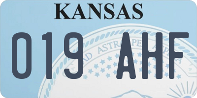 KS license plate 019AHF