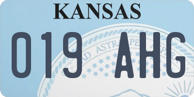 KS license plate 019AHG